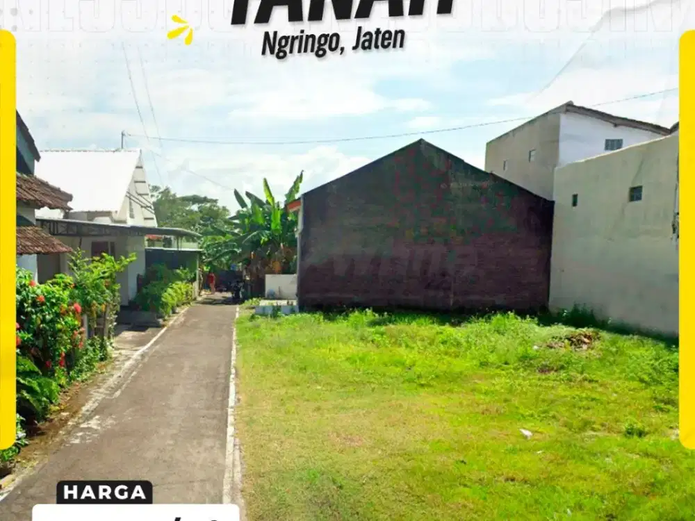 Dijual Tanah Pekarangan Murah Siap Bangun di Ngringo Jaten