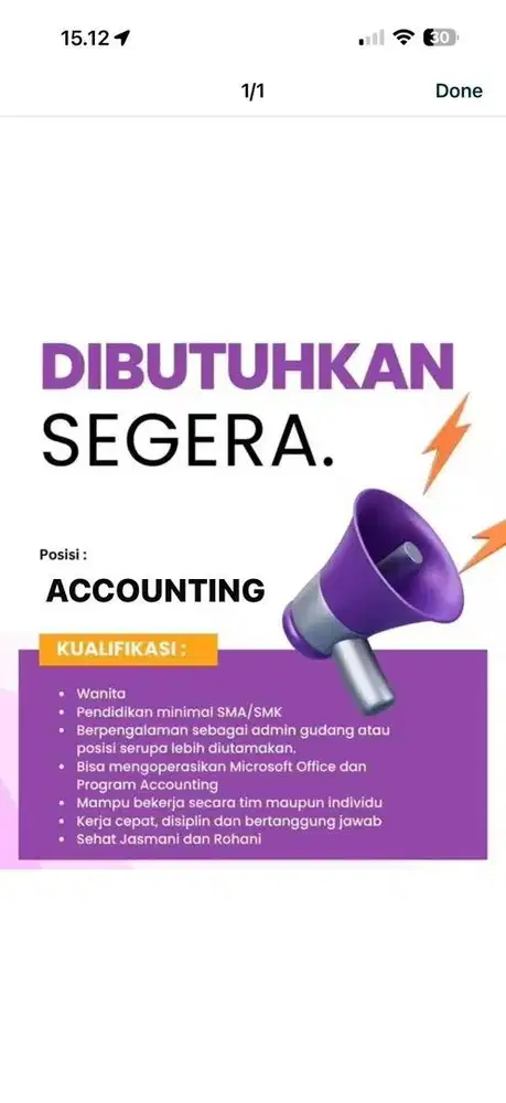 Lowongan  Accounting
