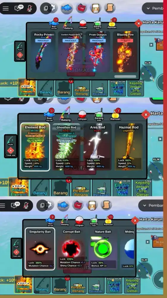 Akun fish it element rod