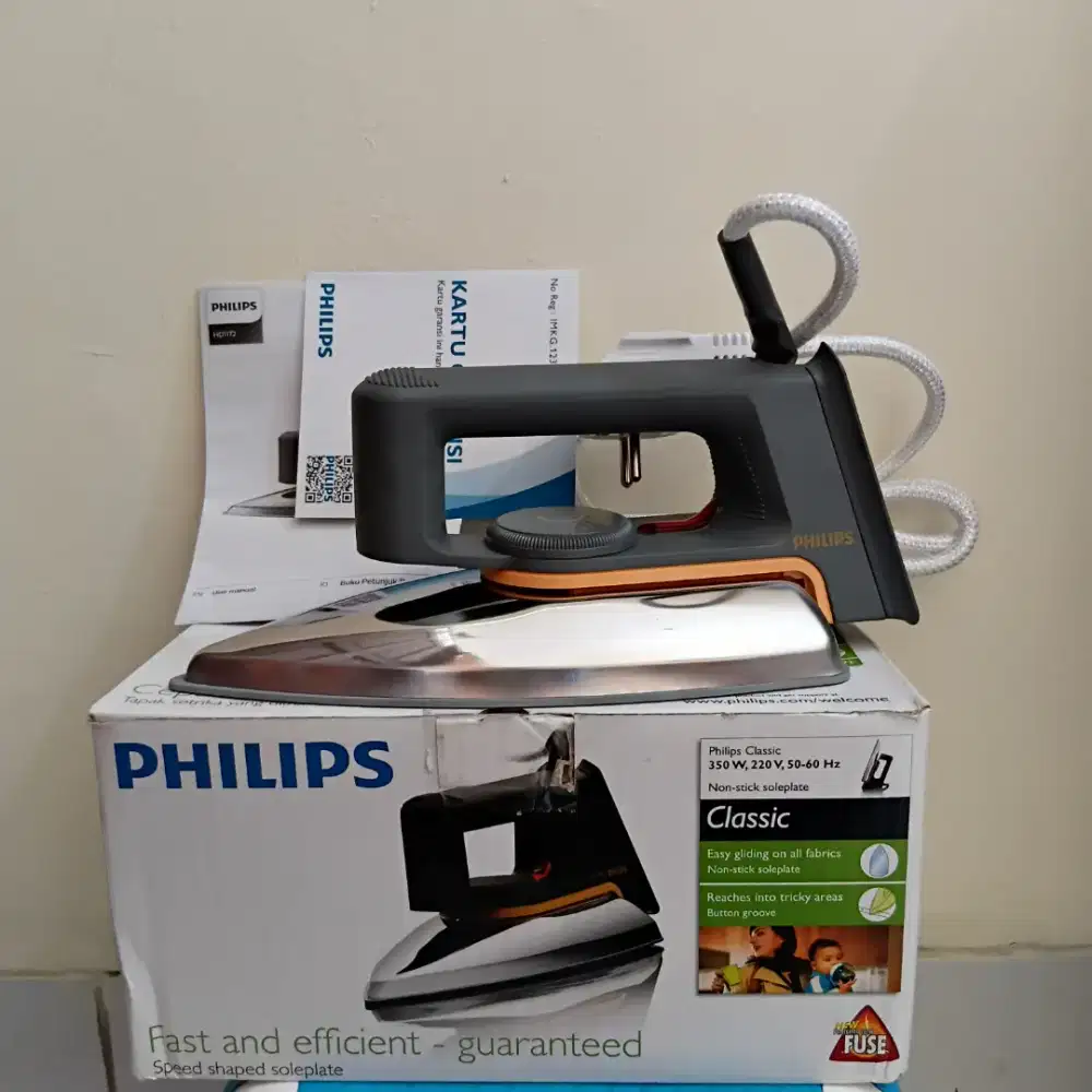 Setrika Philips Classic HD1172 / Gosokan Baju Philips Anti Lengket