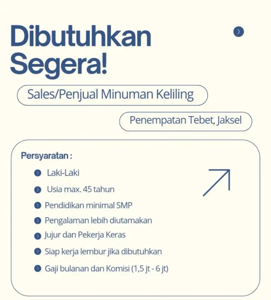 Di butuhkan sales minuman