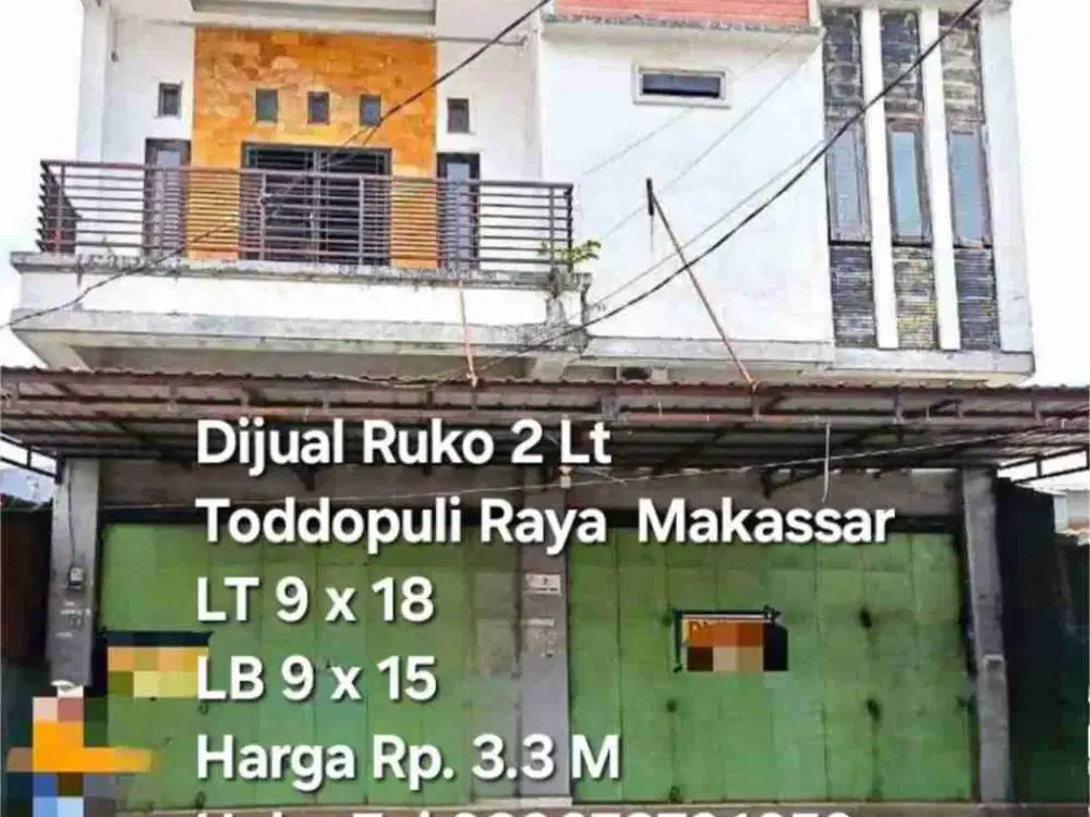 Dijual Ruko 2 Lantai di Toddopuli Raya Makassar
