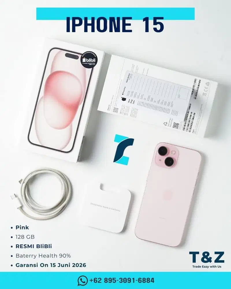 Iphone 15 pink 128gb
