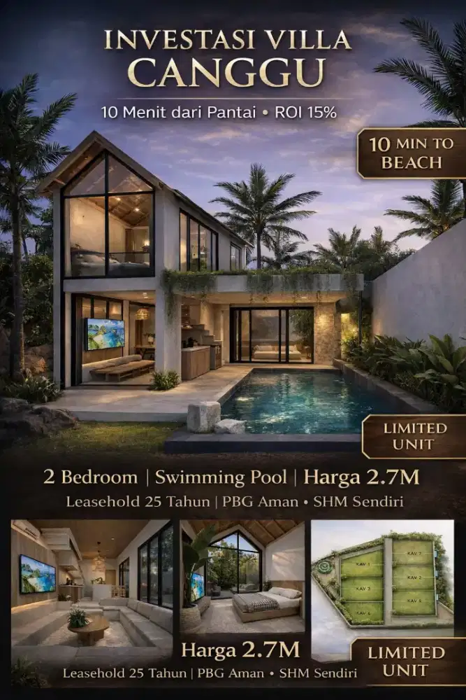 INVEST VILLA LEASHOLD 25THN ROI 11% , EARLY BIRD PROMO DISC 10%