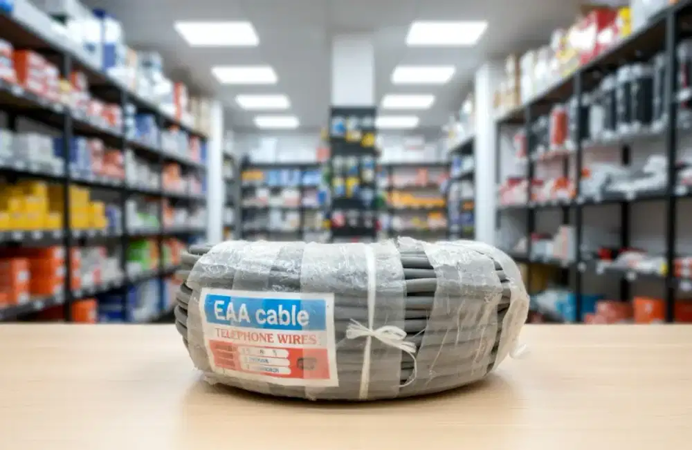 Kabel telp isi 15 merk EAA
100% Kondisi BARU 
(Panjang 100m)