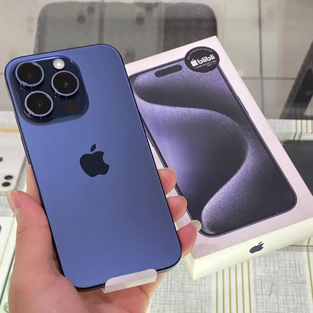 iPhone 15 Pro 256GB Blue Resmi indonesia mulus