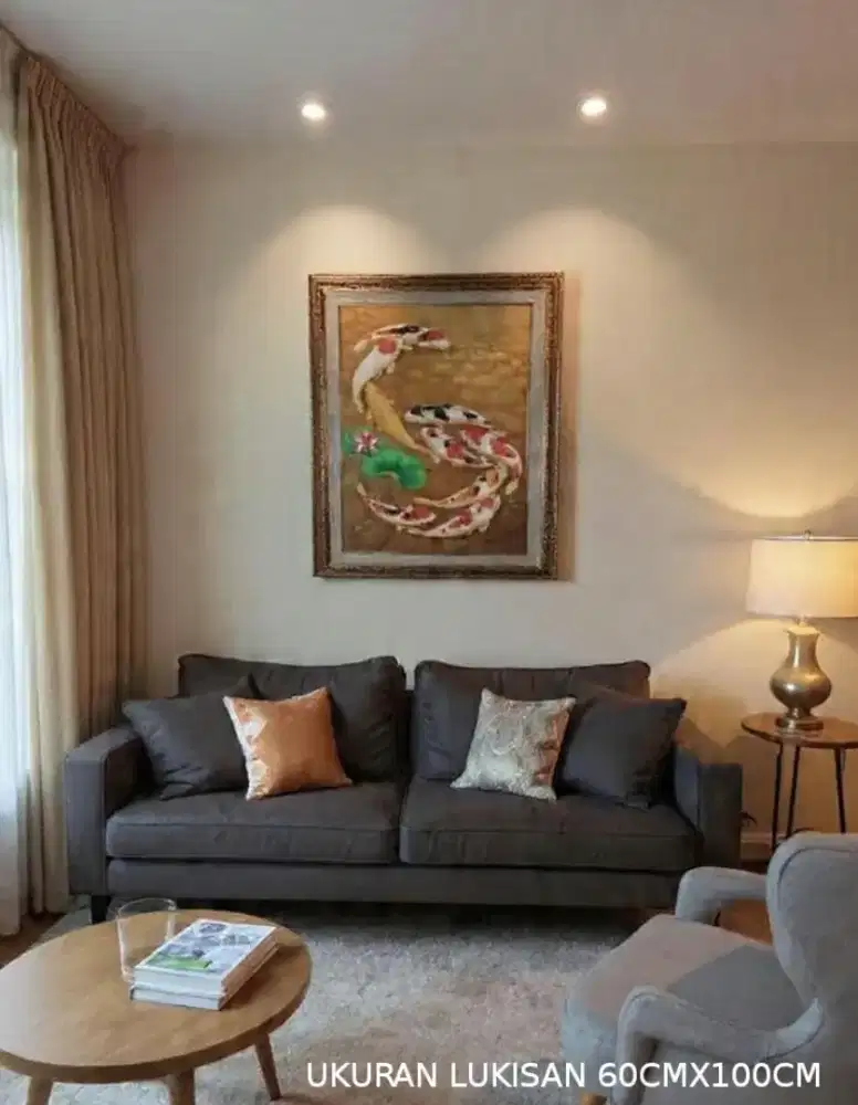 LUKISAN KANVAS ASLI 60X100 KOI