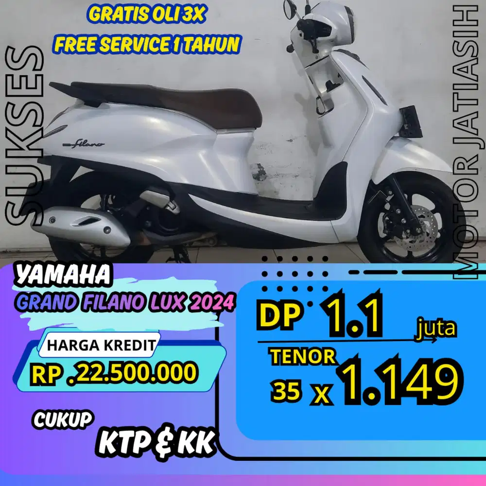 DP MURAH YAMAHA GRAND FILANO LUX 2024 DP 1.1 JUTA BISA CASH/KREDIT