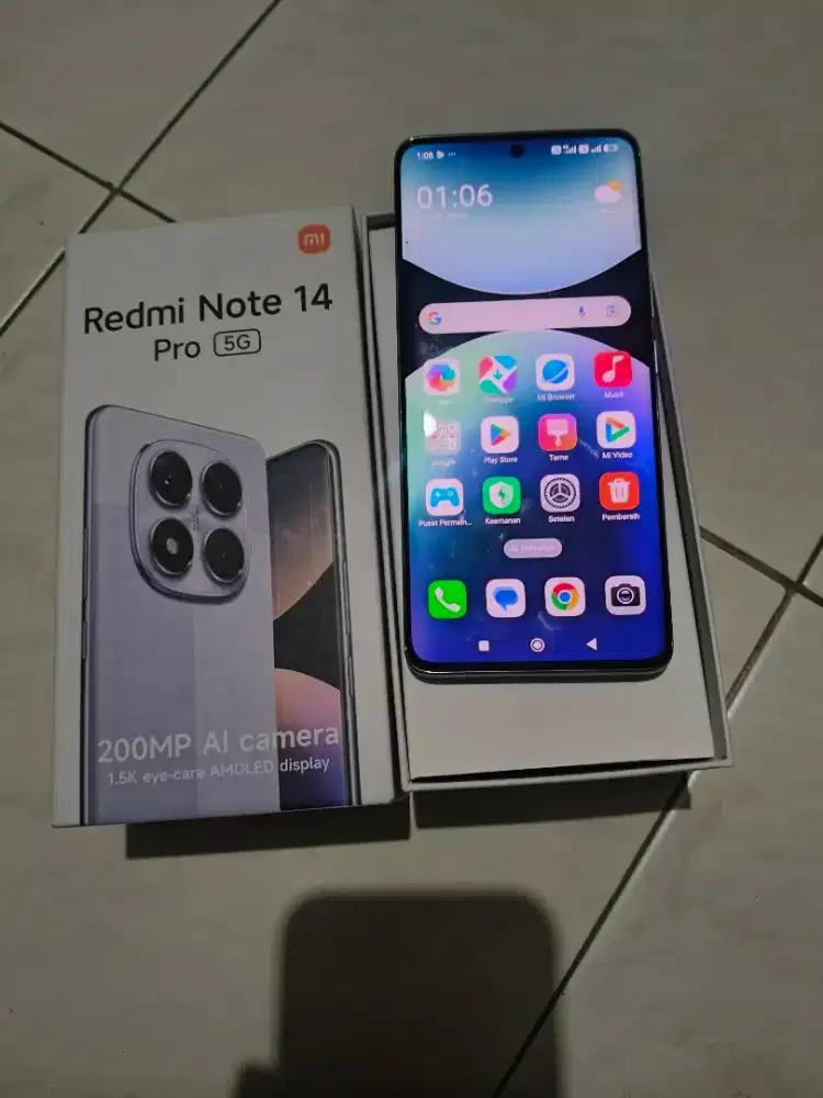 xiaomi note 14 pro 5G ram 8/256 fulset mulus