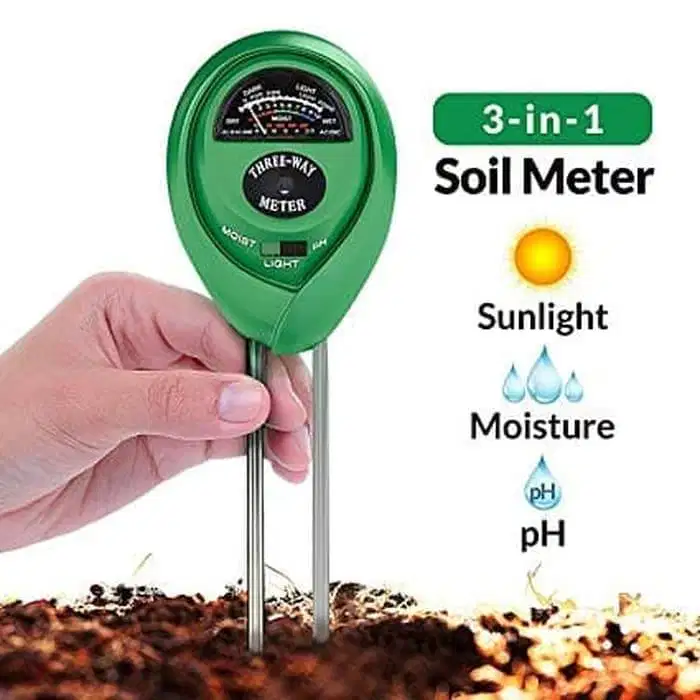 Soil Analyzer 3 in 1 (Moisture,PH,Light) Meter Cek Tanah Tester Alat