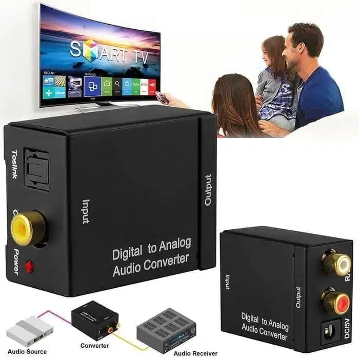 Audio Converter Penghung Digital ke Analog Toslink Optical RCA TV Acc