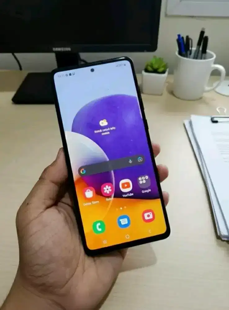 Samsung A72 NFC Sidik Jari Layar Aktiv