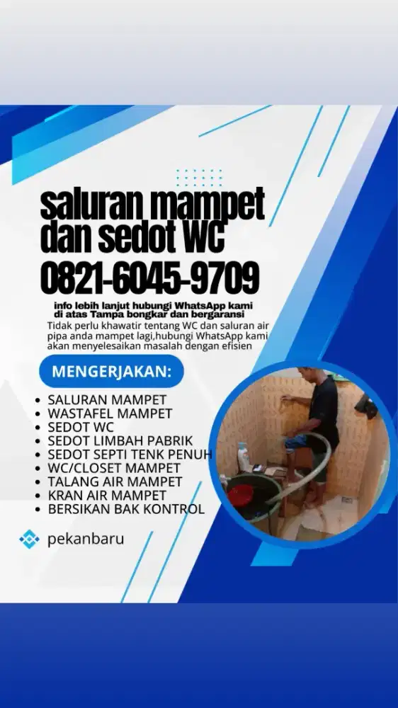 JASA SALURAN PIPA AIR MAMPET DAN SEDOTWC