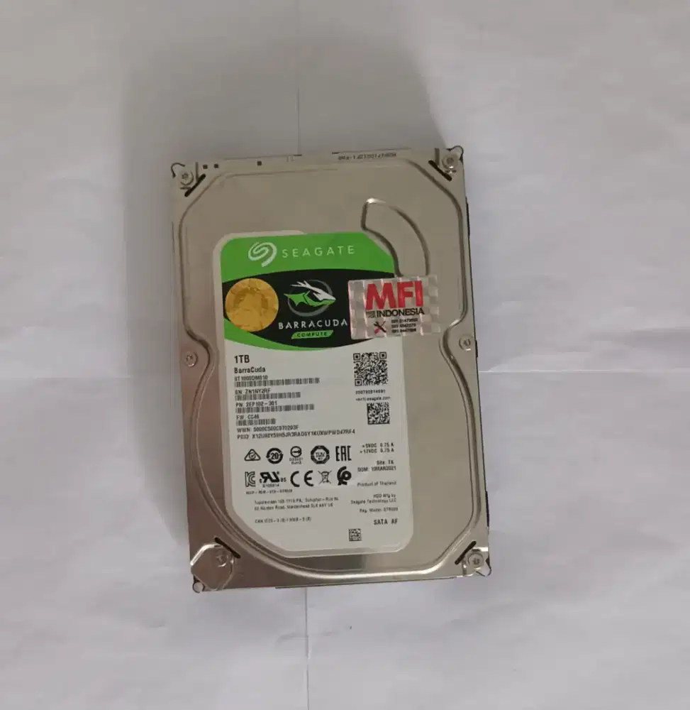 HARDDISK PC 3.5 SEAGATE BARRACUDA 1TB MFI SENTINEL HEALTH 100%