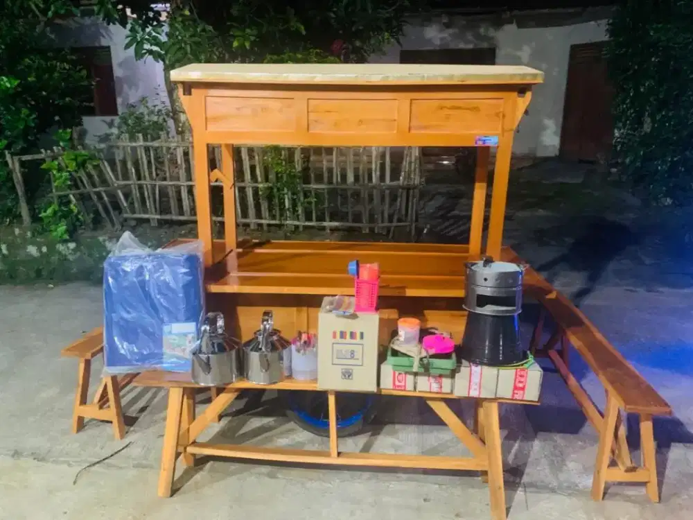 Gerobak Angkringan Bakso Mie Ayam PeceL Bubur Sate Martabak Ronde dlL