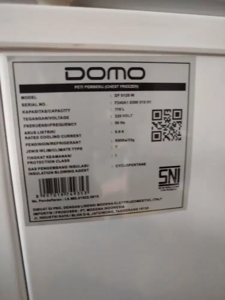 Freezer Domo Modena 110 L