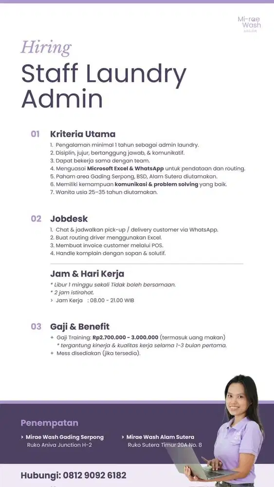 Loker Staff Laundry Bagian Admin