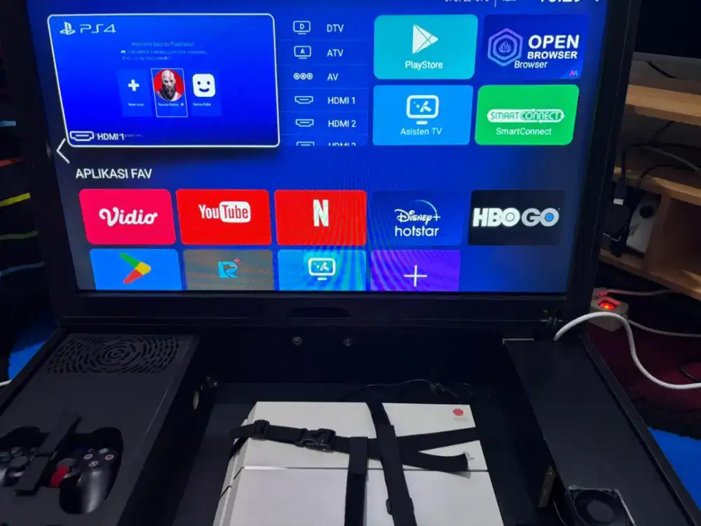 PS Box PS4 with akari smart tv 32 inch