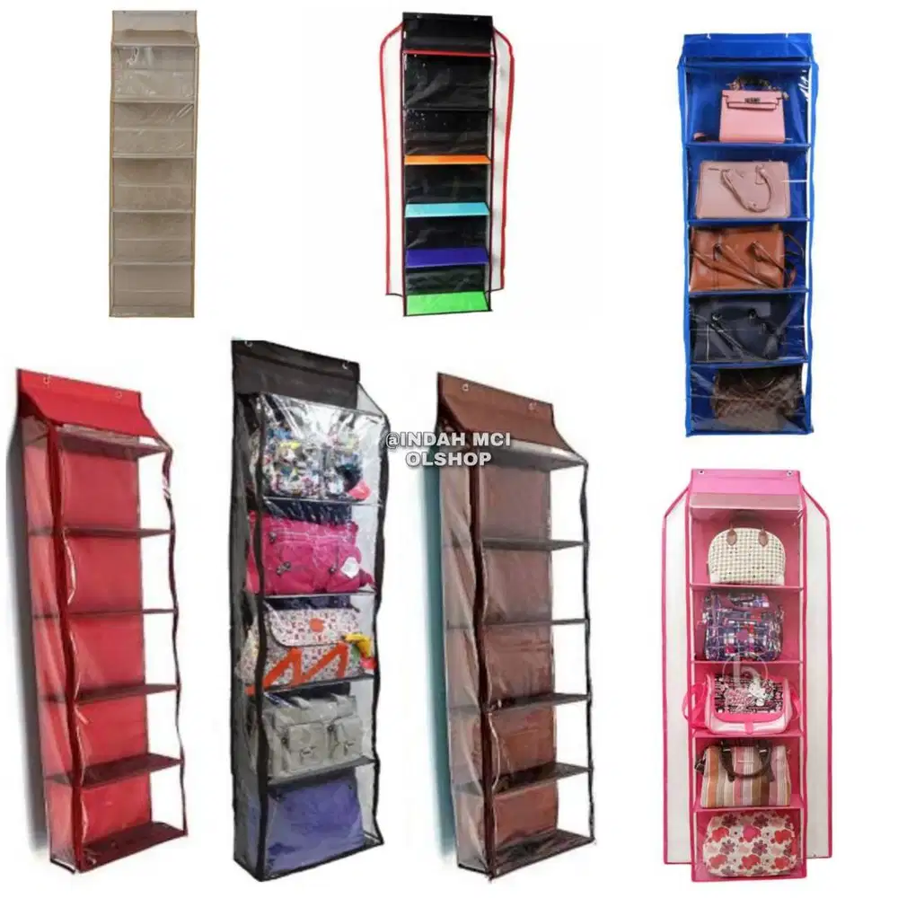 Rak Tas Gantung Polos Mika Tebal