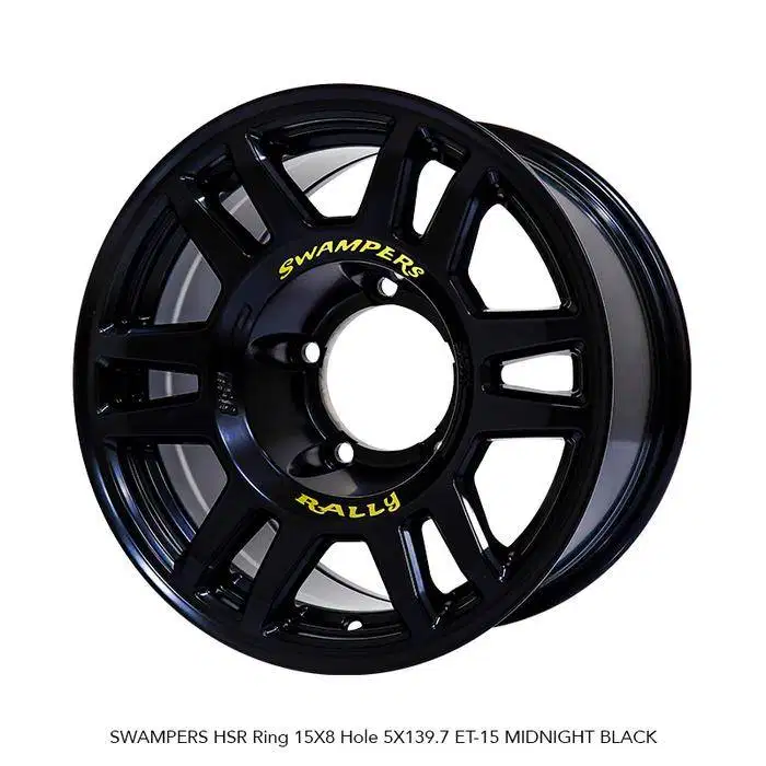 Velg HSR R15 Rally Swampers Hitam 100% baru untuk Taft, Jimny