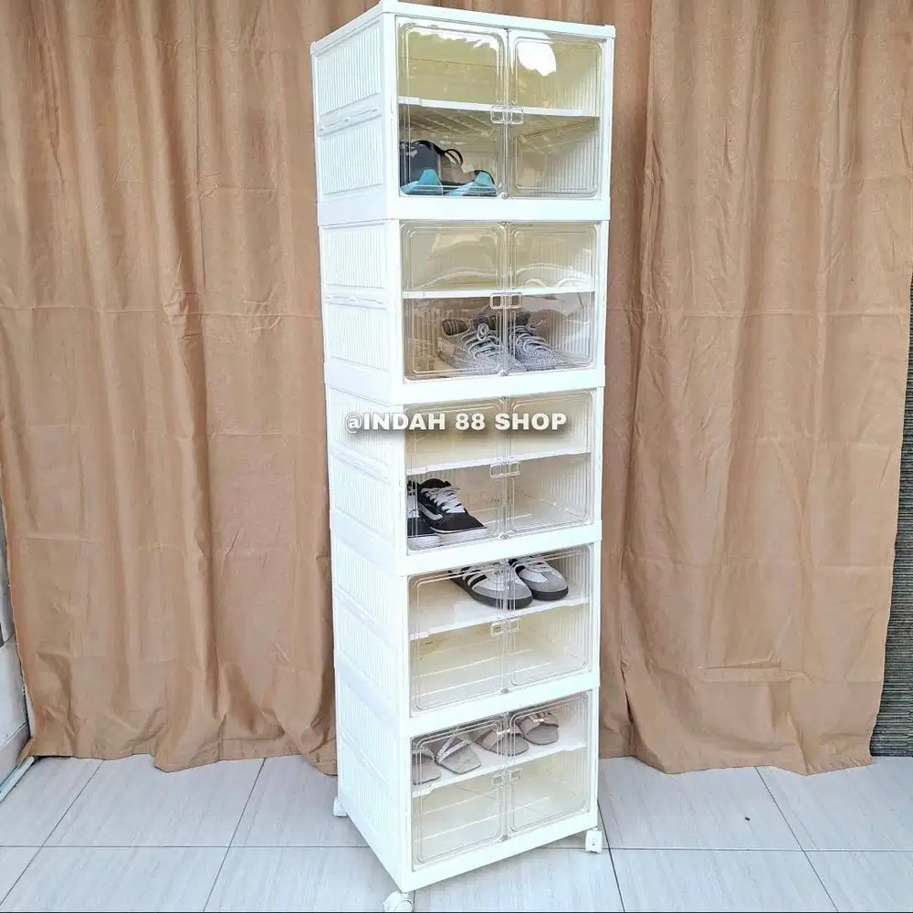 Lemari Sepatu Lipat 2 Pintu Serbaguna / Rak Sepatu Lipat