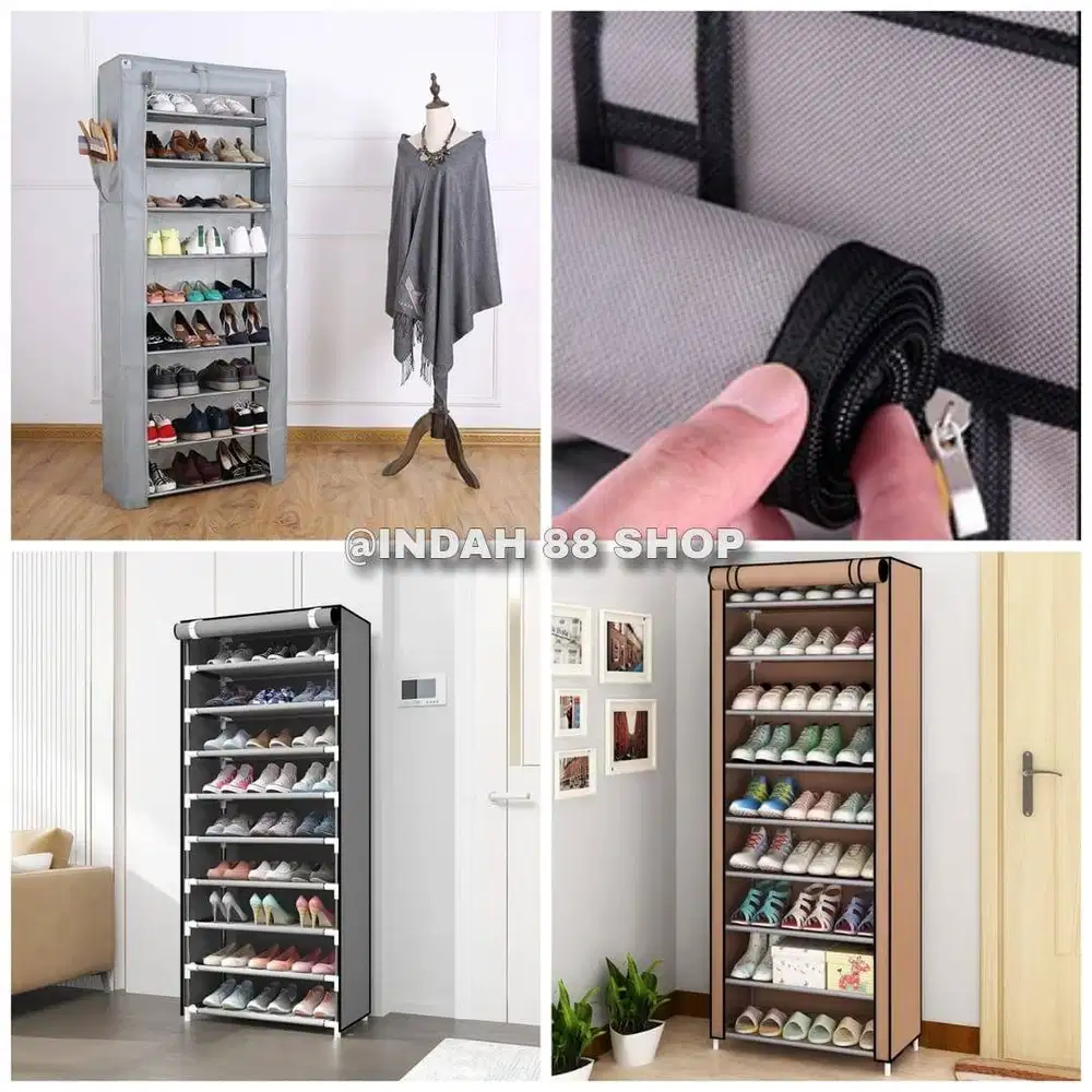 Rak Sepatu Kain / Lemari Sepatu Susun Dengan Resleting