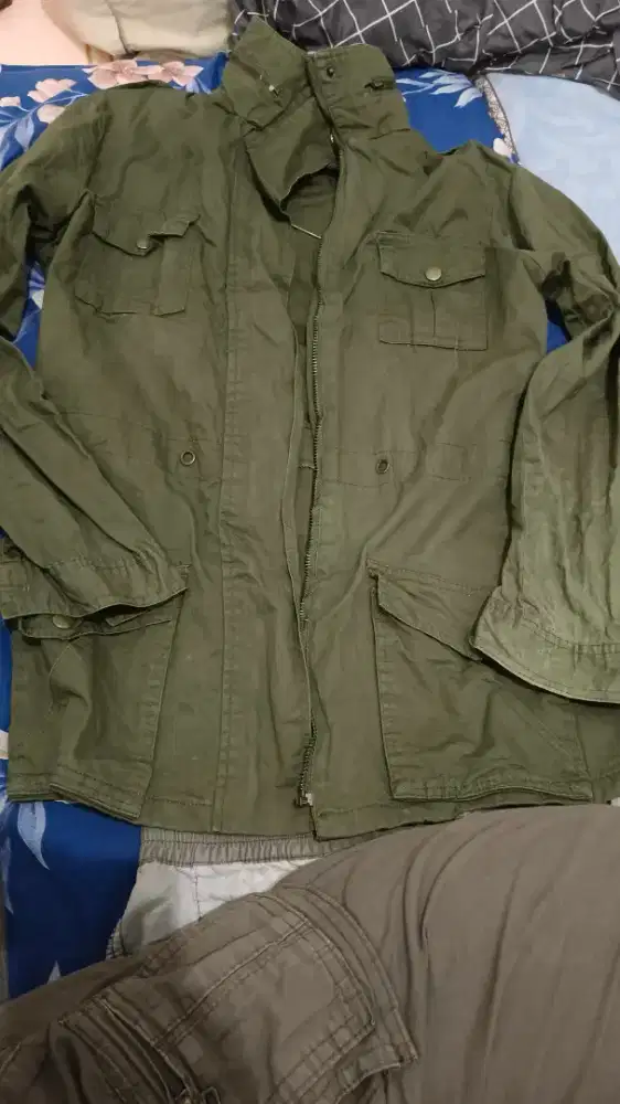 Kemeja Army lengan panjang tanpa Hoody