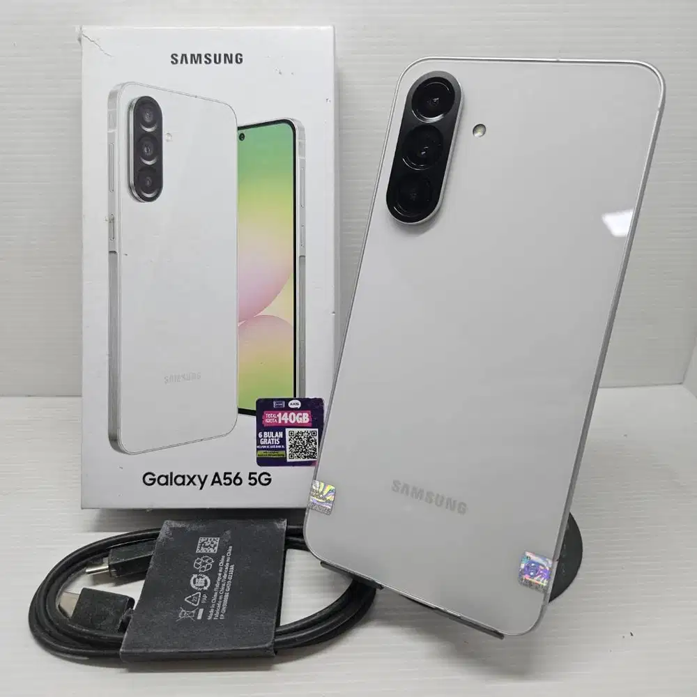 LIKE NEW 99% SAMSUNG GALAXY A56 5G 8/256 LIGHT GRAY LENGKAP GARANSI ON