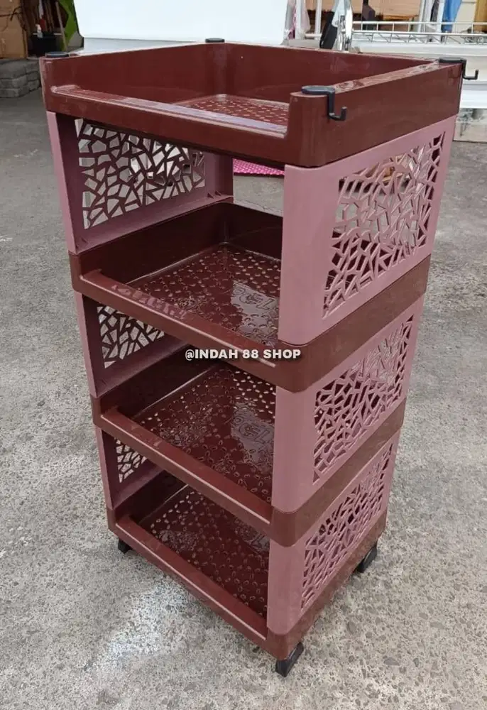 Rak Yoyo Roda 4 Susun / Rak Dapur Plastik Serbaguna