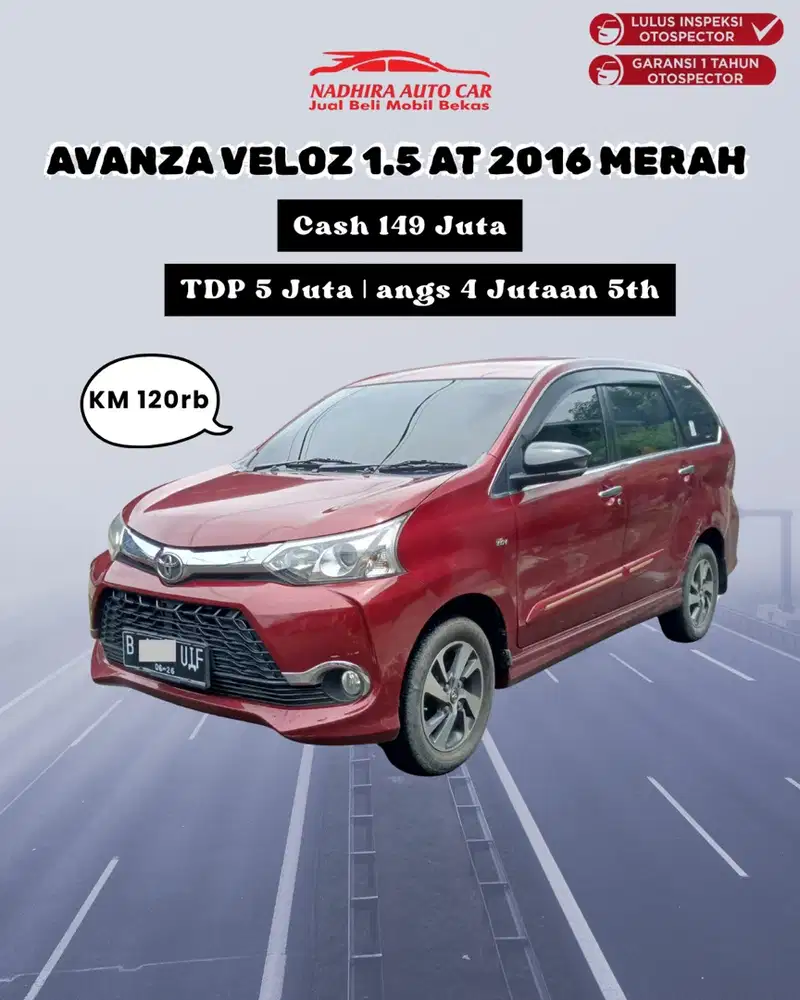 DP 5 Juta Veloz 1.5 AT 2016 Merah