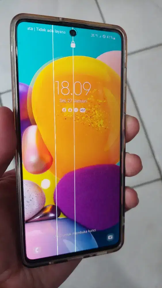Samsung A71 8/128 Minus Garis Dua Helai Layar Mulus