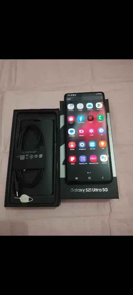 samsung s21 ultra, ram 12/256Gb, fullset ori sein mulus nominus