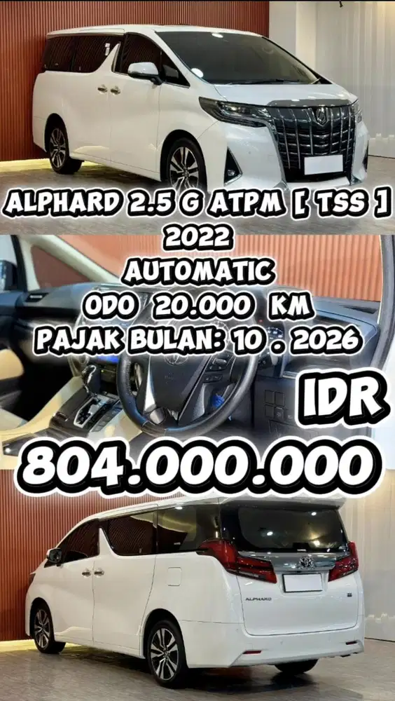 [ ODO 20.000 KM ] TOYOTA ALPHARD G ATPM TSS 2.5 AT 2020 BERGARANSI
