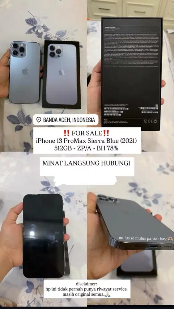 Dijual Iphone 13 Promax Sierra blue ( 2021 )