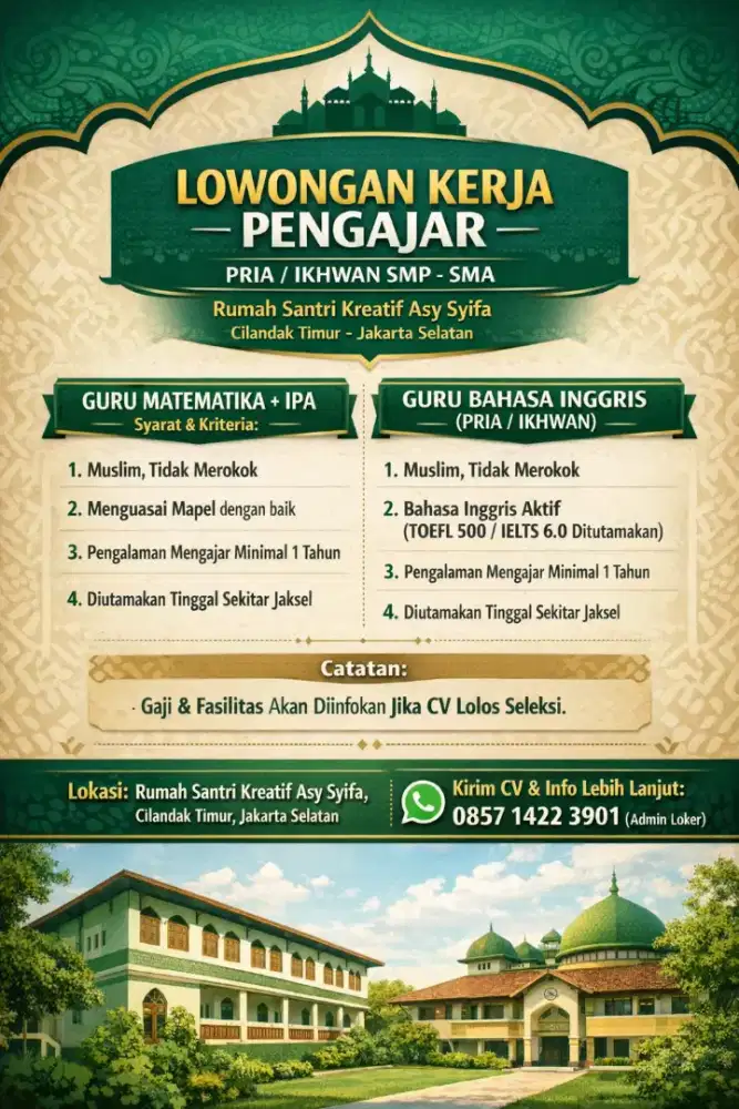 GURU BAHASA INGGRIS & GURU MATEMATIKA+IPA IKHWAN