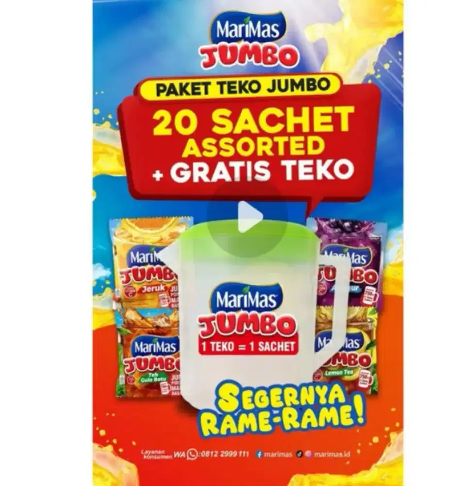 20 sachet marimas jumbo gratis teko Rp 20.000