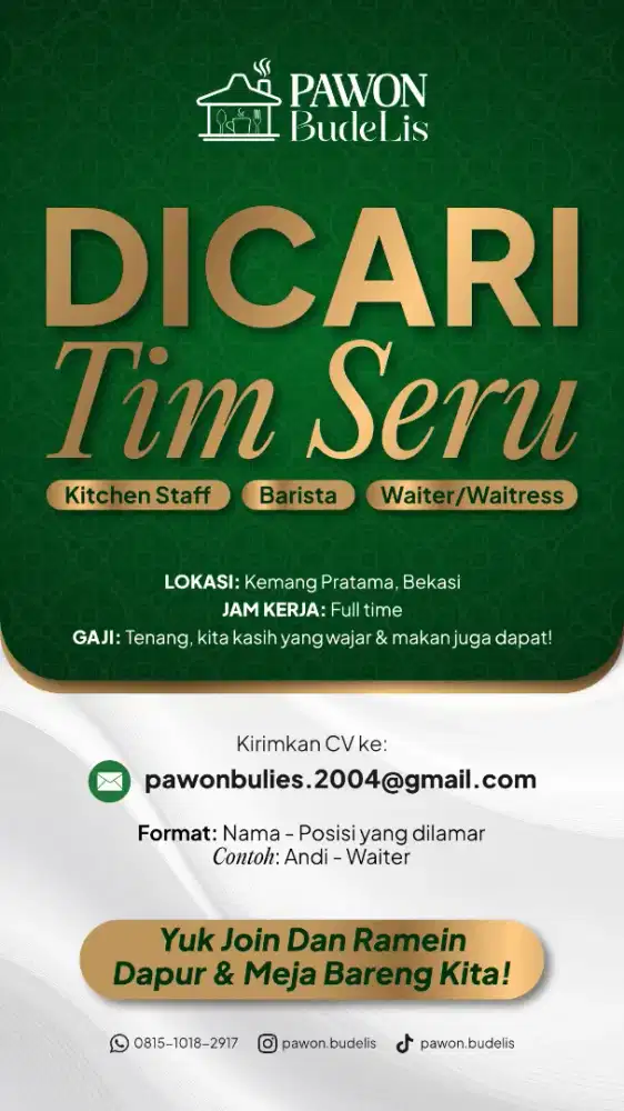 Lowongan Kerja di Resto yang Legend