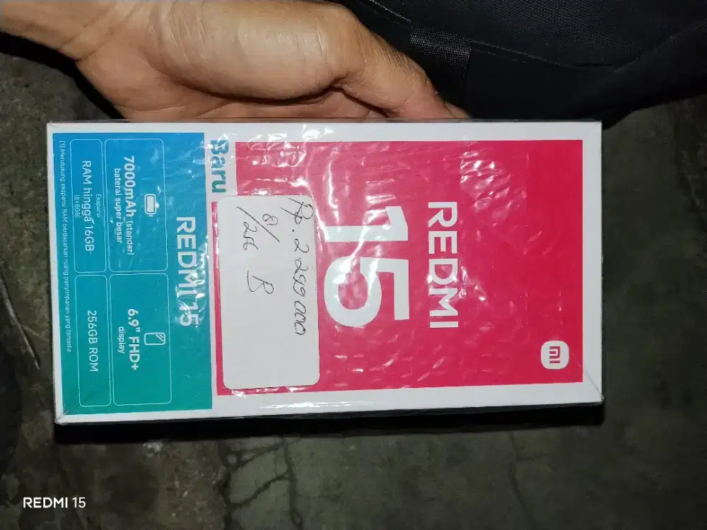 Full set redmi 15 wrn hitam NFC msh garansi