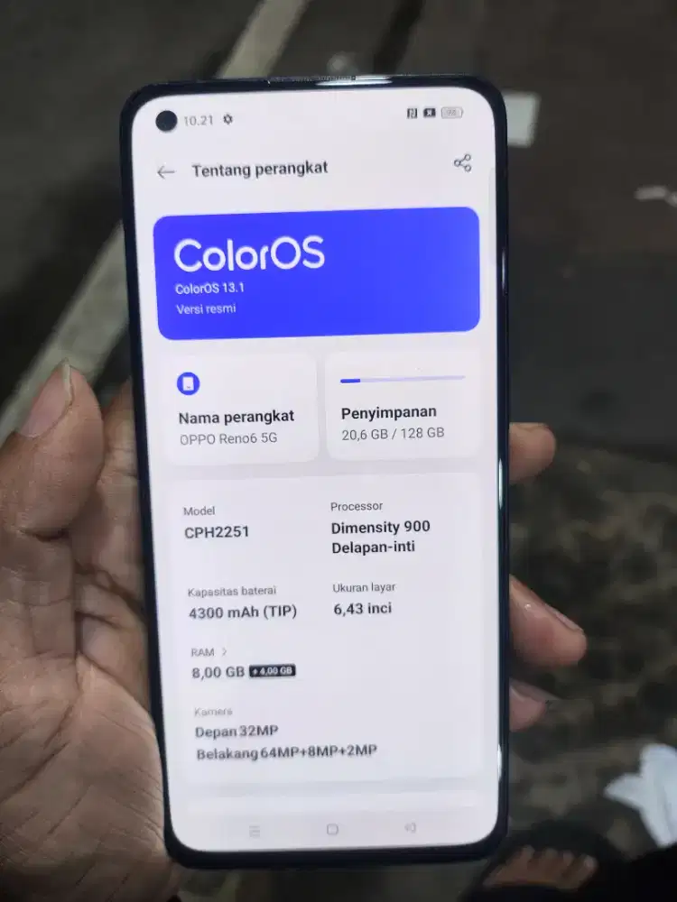 Oppo reno6 5G ram 8/128 batangan