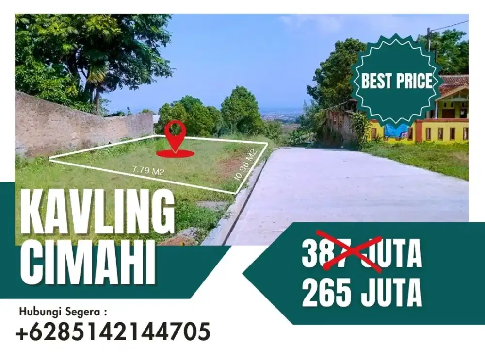 Dijual Kavling Cimahi One Gate System, Akses Mobil, View Kota, SHM & Siap AJB