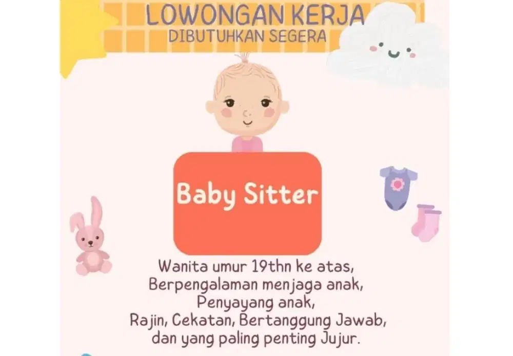 Cari nanny /  perawat bayi (usia jalan 3 bulan)