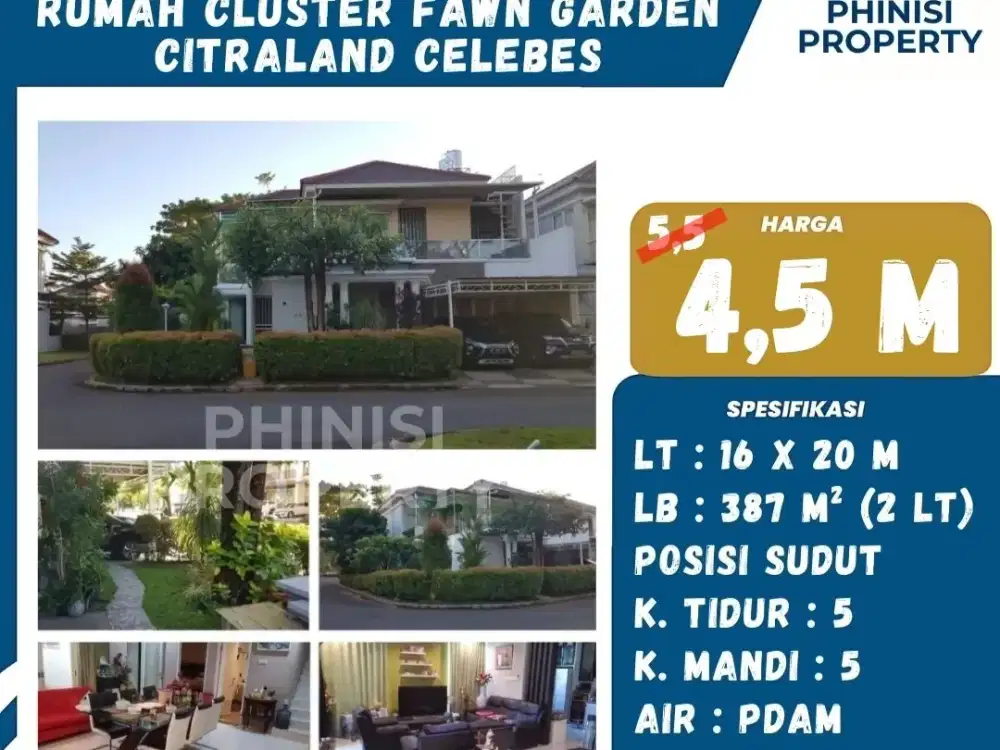 DIjual Rumah Sudut Besar Di Citraland Celebes