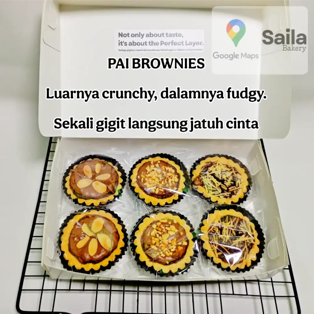 Pai Brownies Manis Gurih Renyah Empuk Saila Bakery Surabaya Siap Kirim