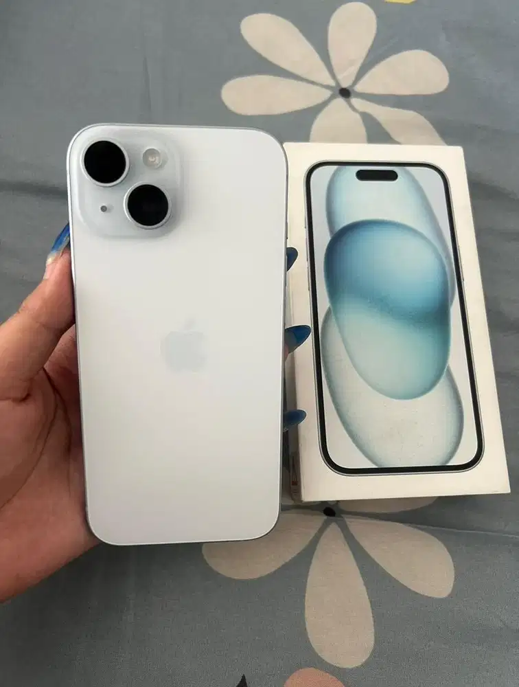 iPhone 15 Blue 128gb Garansi Resmi iBox Digimap Fullset Nominus