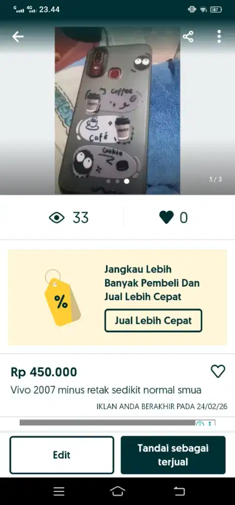 Vivo 2007 minus retak dikit