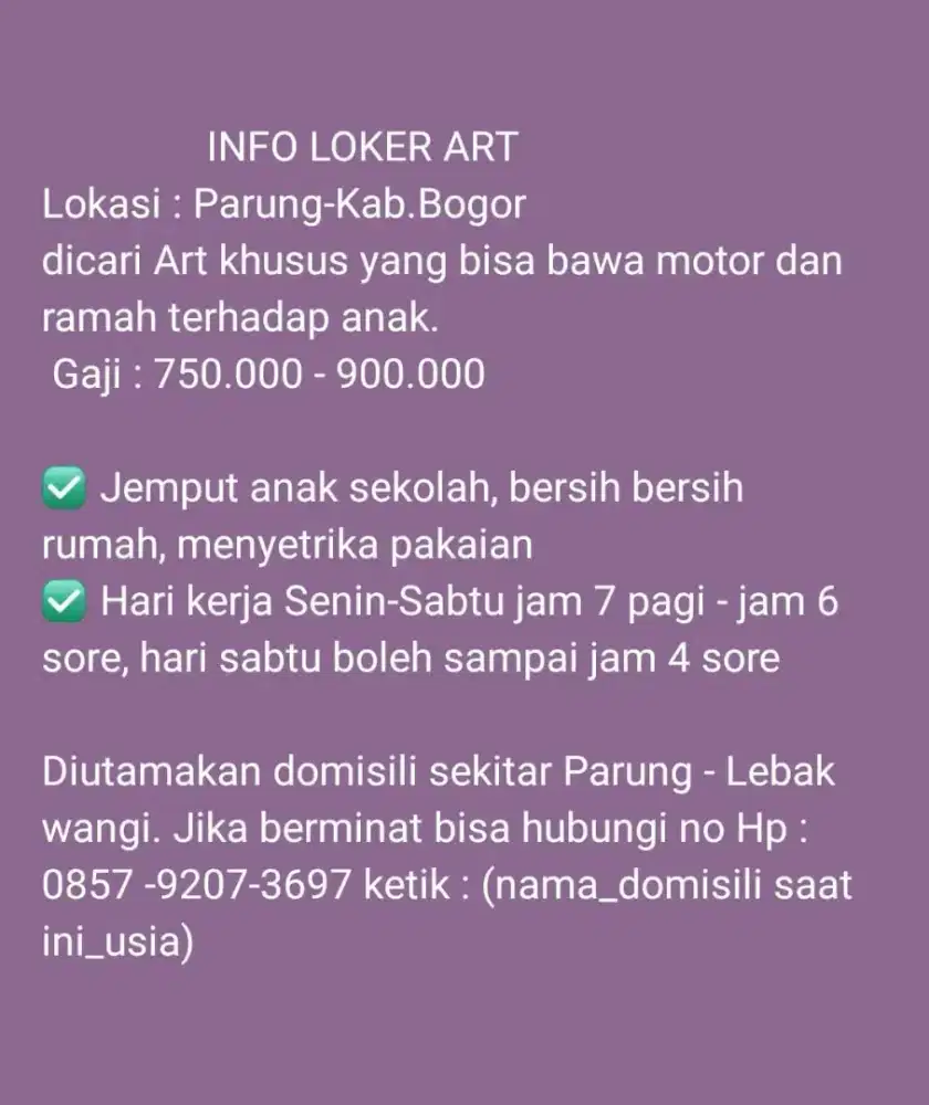 ART bisa menhendarai motor