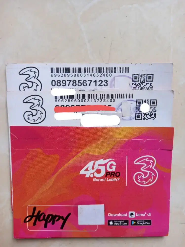 three tri 11 digit angka nomor cantik