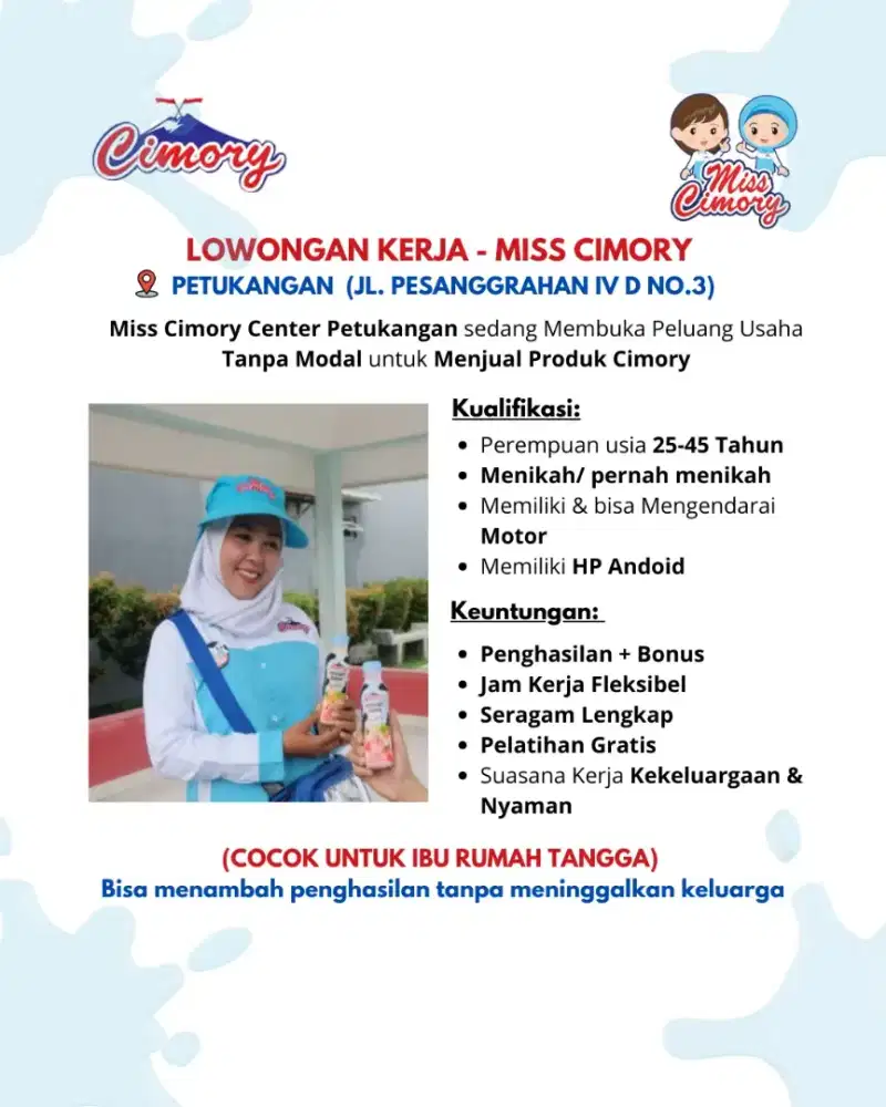 DIBUTUHKAN SEGERA MISS CIMORY