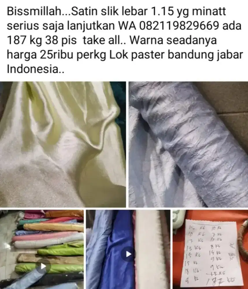 Bissmillah...Satin slik lebar 1.15 yg minatt serius