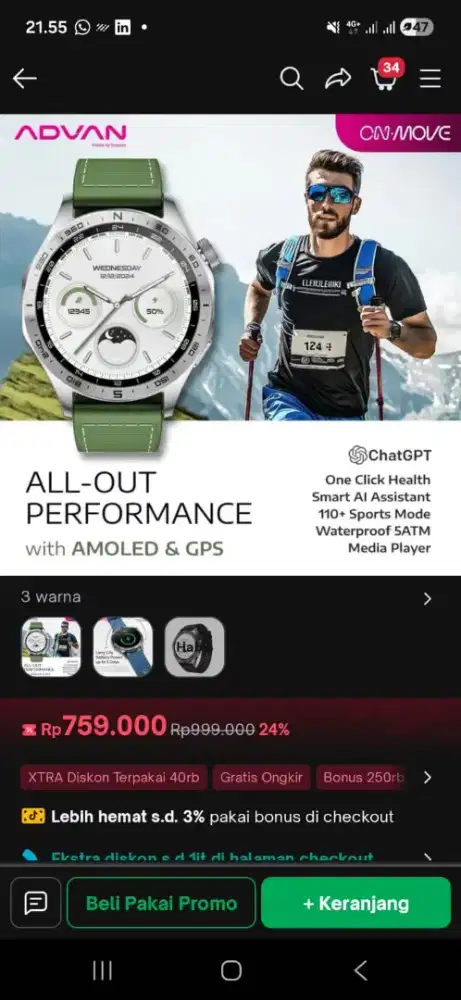 Dijual smartwatch harga 650ribu